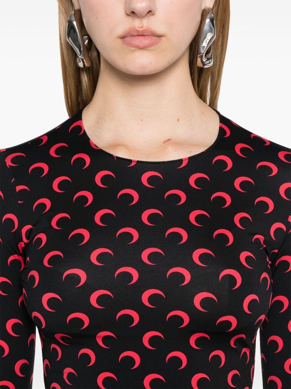 moon-print jersey T-shirt - 5