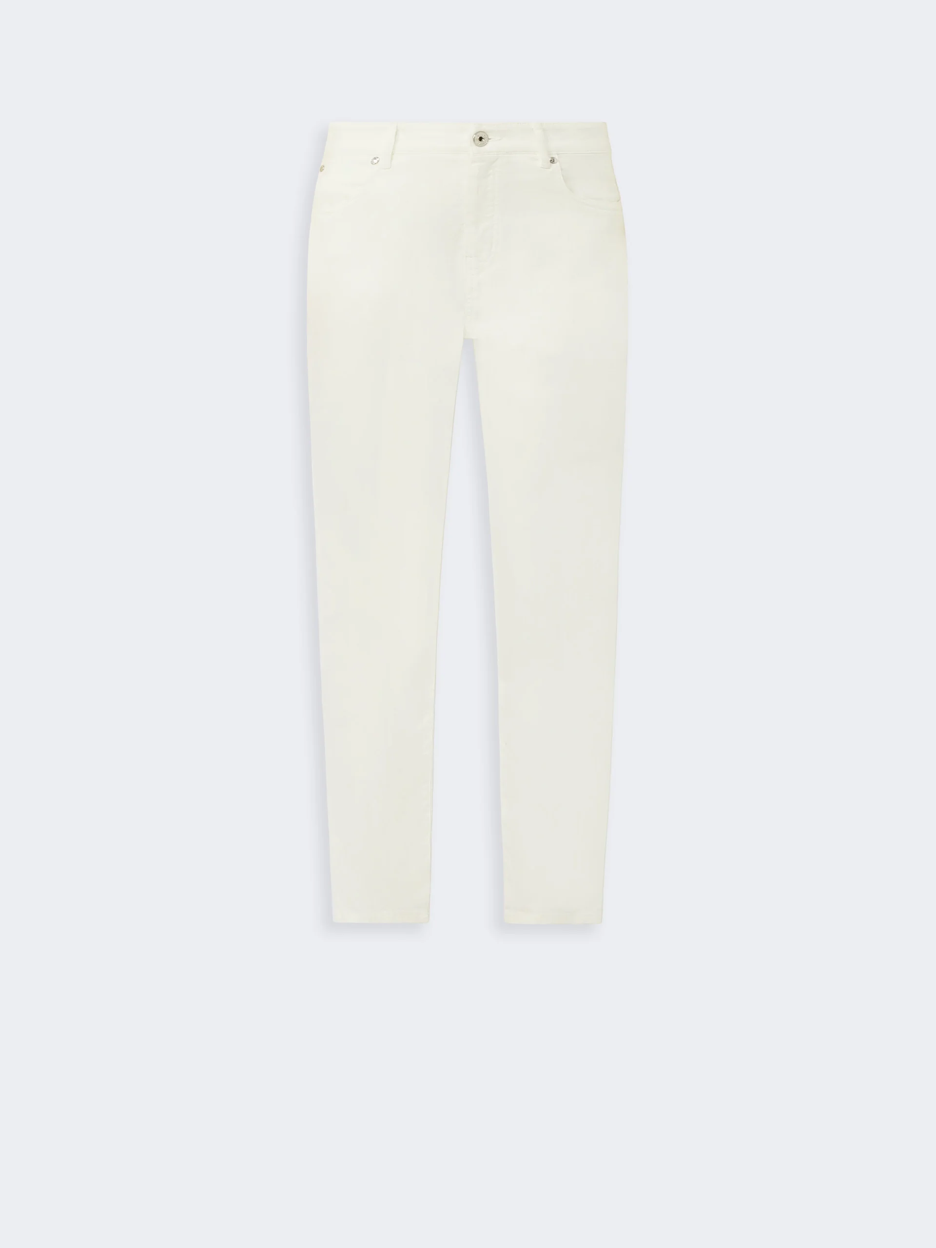 Slim-fit stretch cotton trousers - WHITE - 1