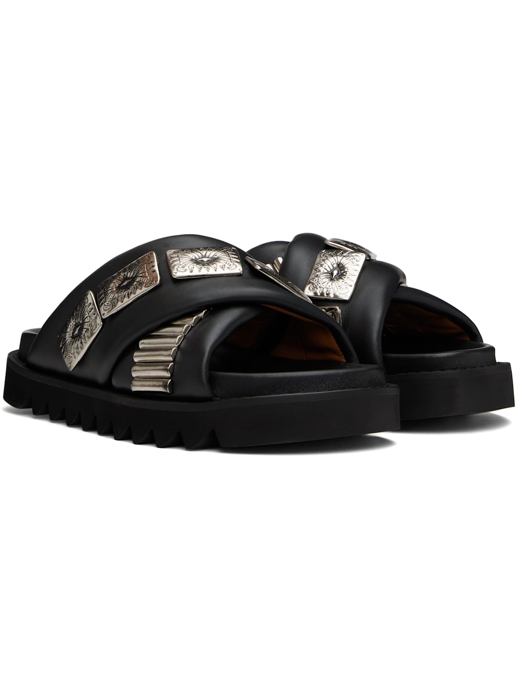 SSENSE Exclusive Black Padded Leather Sandals - 4