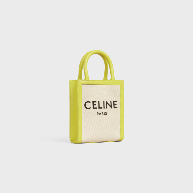 CELINE Mini Vertical Cabas Celine in Textile with Celine print and calfskin outlook