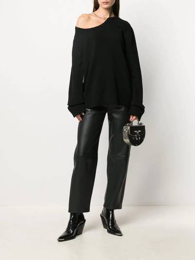 Ann Demeulemeester asymmetric one shoulder wool jumper outlook