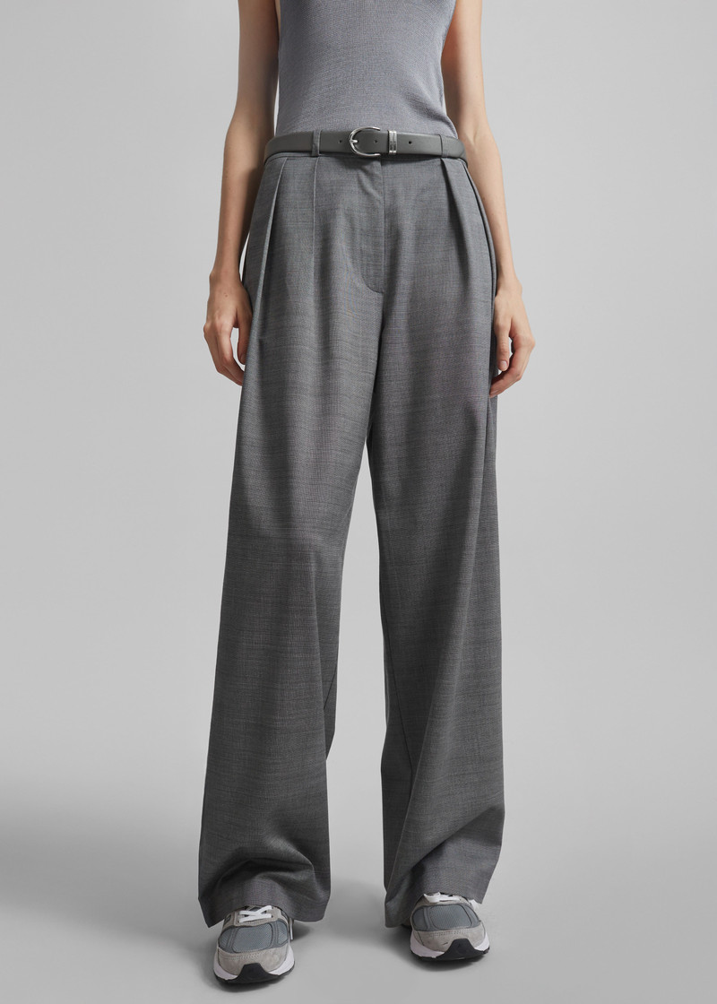 Ora Leather Belt - Grey/Silver 3