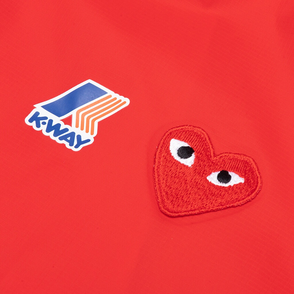 COMME DES GARCONS PLAY X K-WAY LE VRAI ZIP JACKET - RED - 3