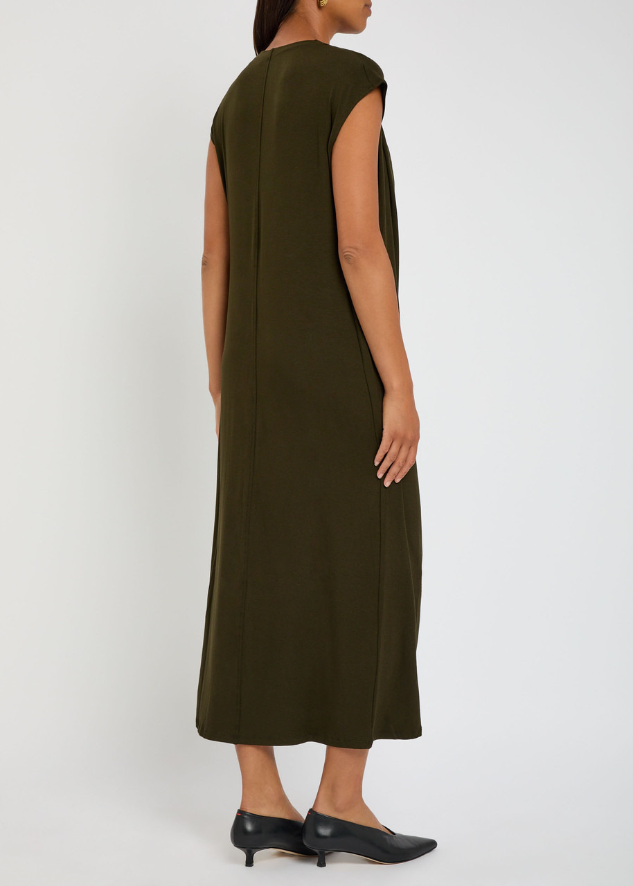 Vince Draped Jersey Midi Dress - 3