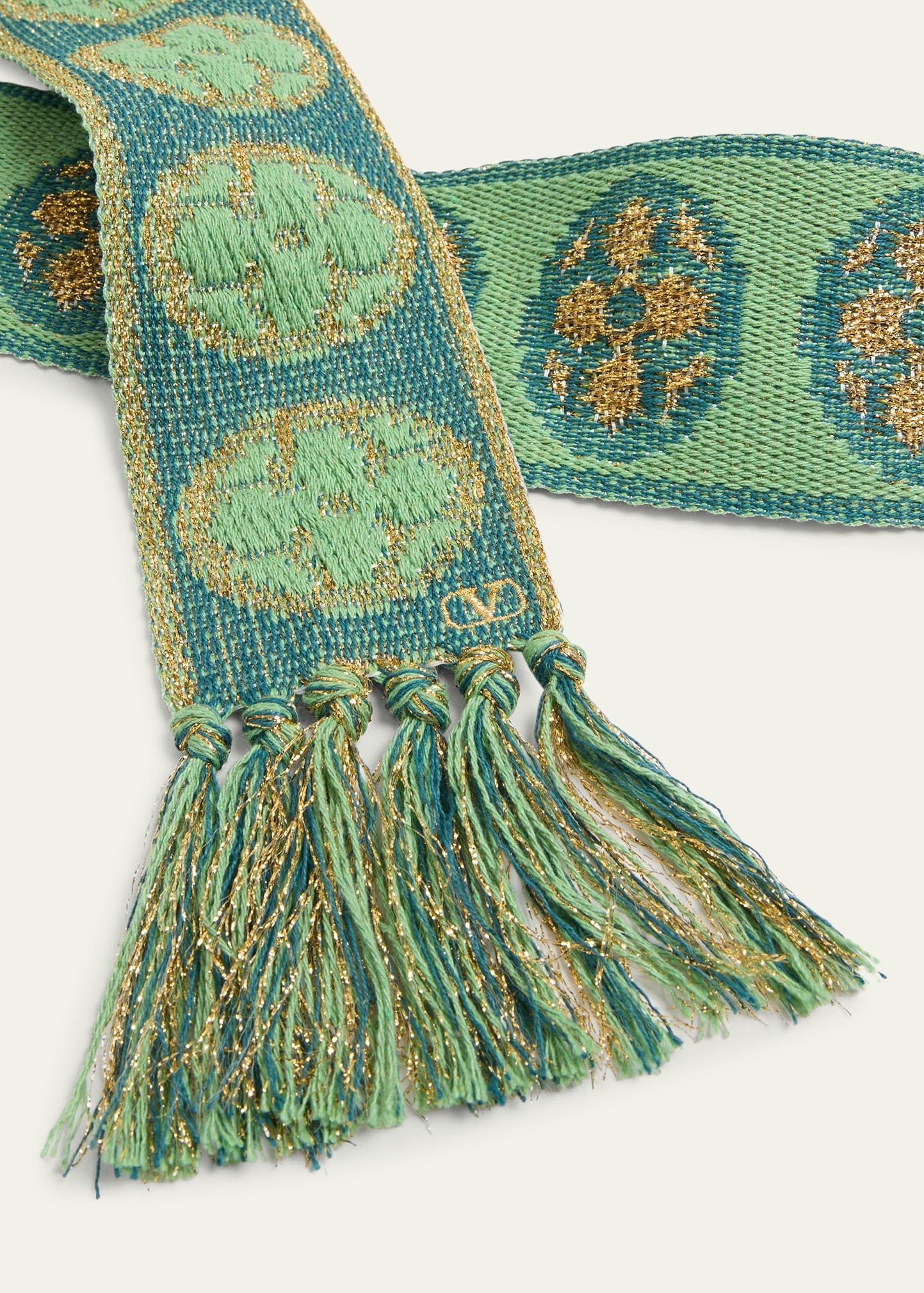 Metallic Antibes Cotton Fringe Scarf - 2