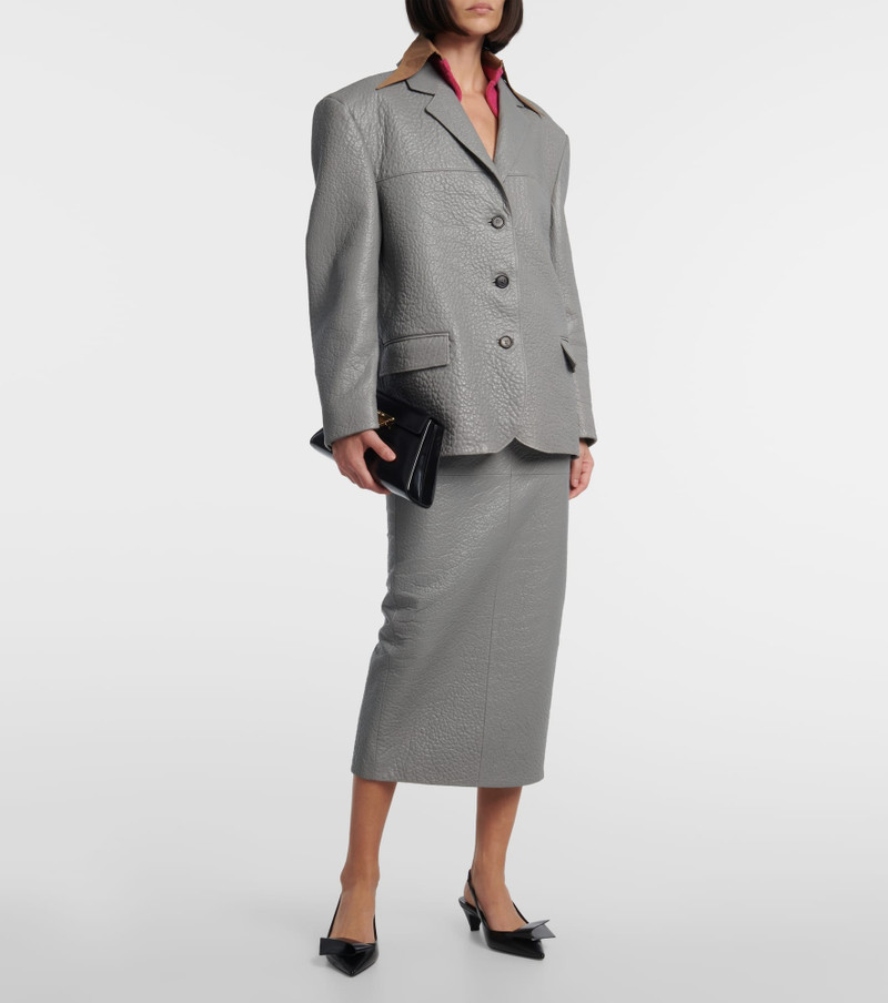 Prada High-rise leather pencil skirt outlook
