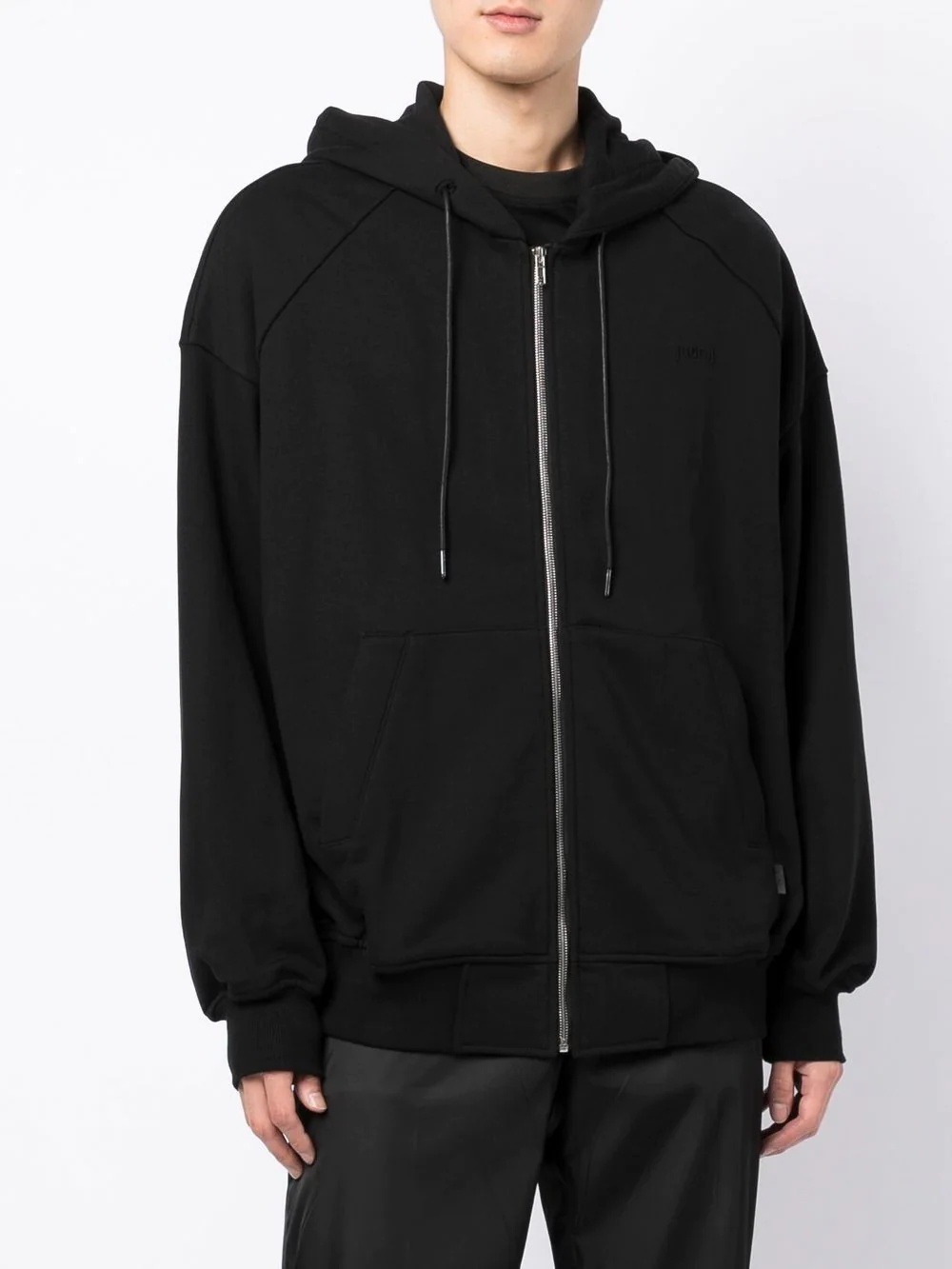 embroidered-logo drawstring hoodie - 3