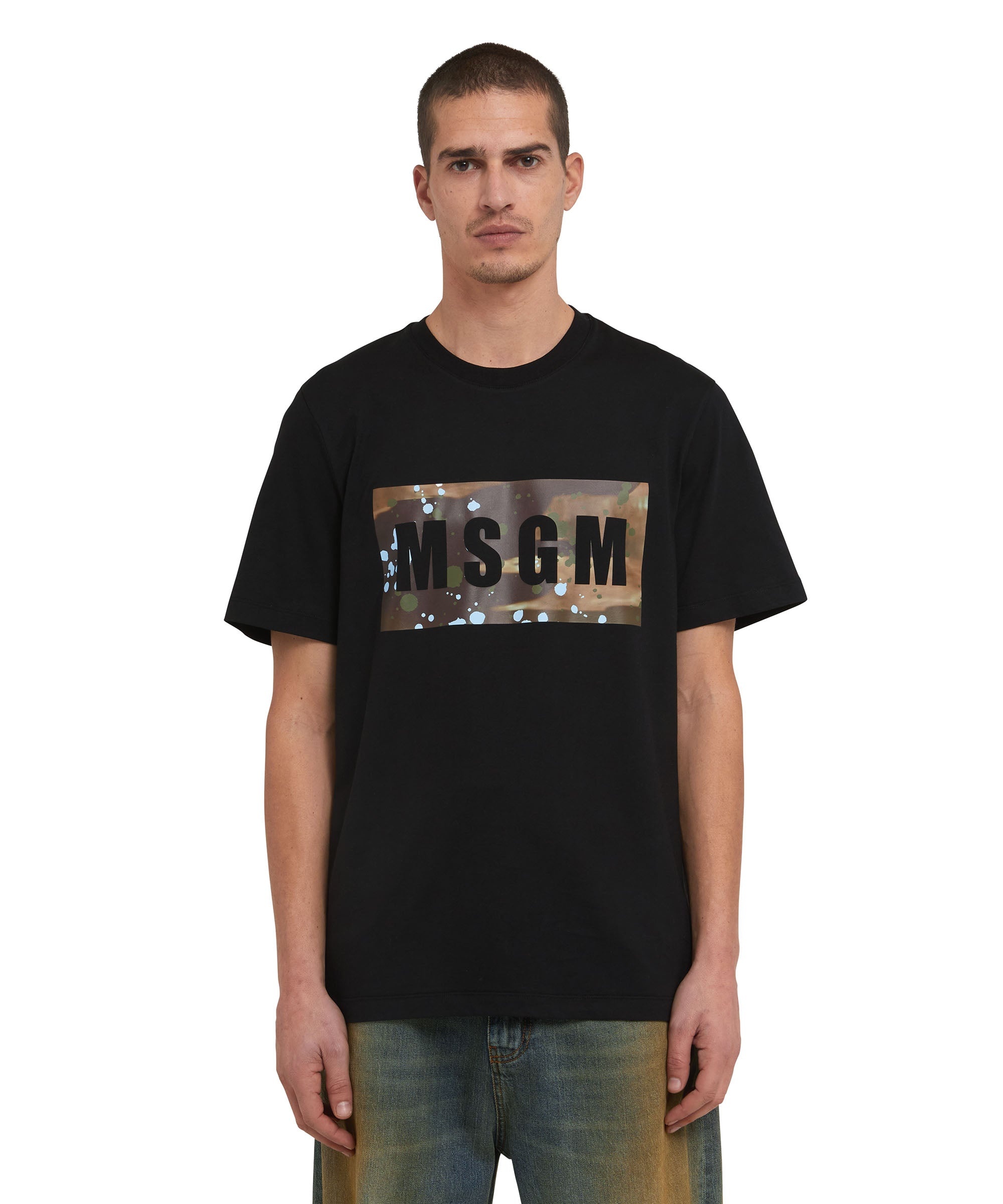 T-Shirt with box logo camo graphic - 2
