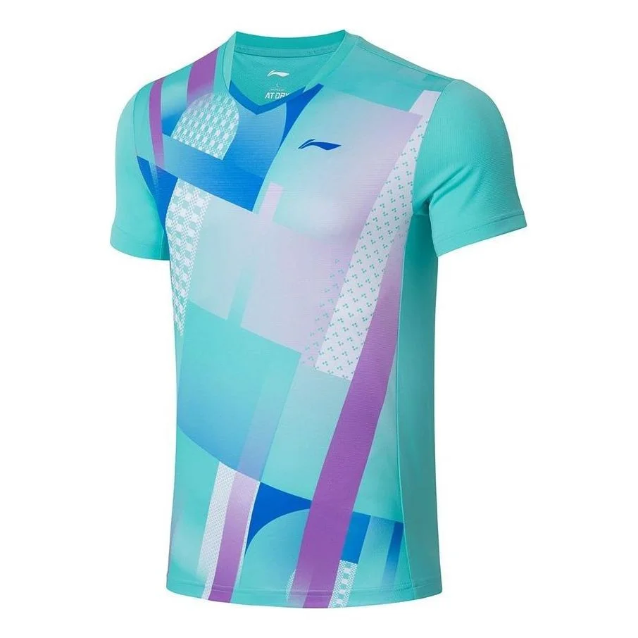 Li-Ning Quick Dry 2022 Spring Badminton Tee 'Aqua Purple' AAYS063-3 - 1