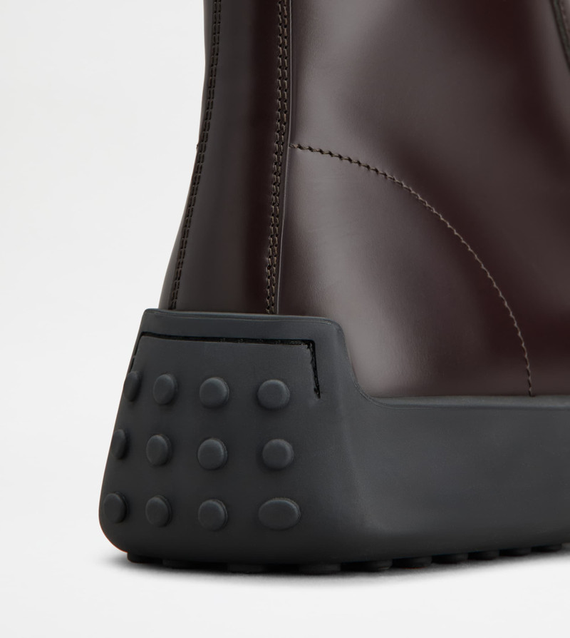 ANKLE BOOTS IN LEATHER - BURGUNDY 5