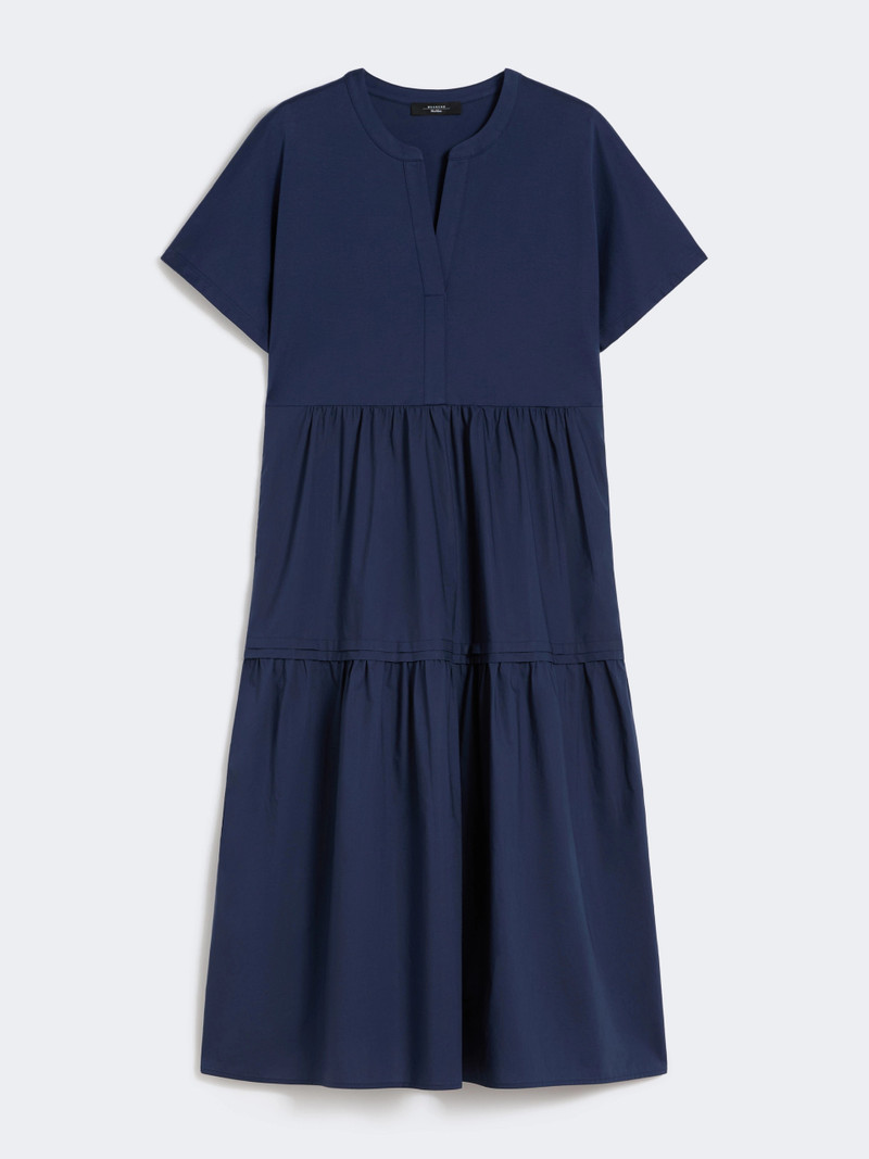 CAPSULA Cotton jersey flounce dress - NAVY 1