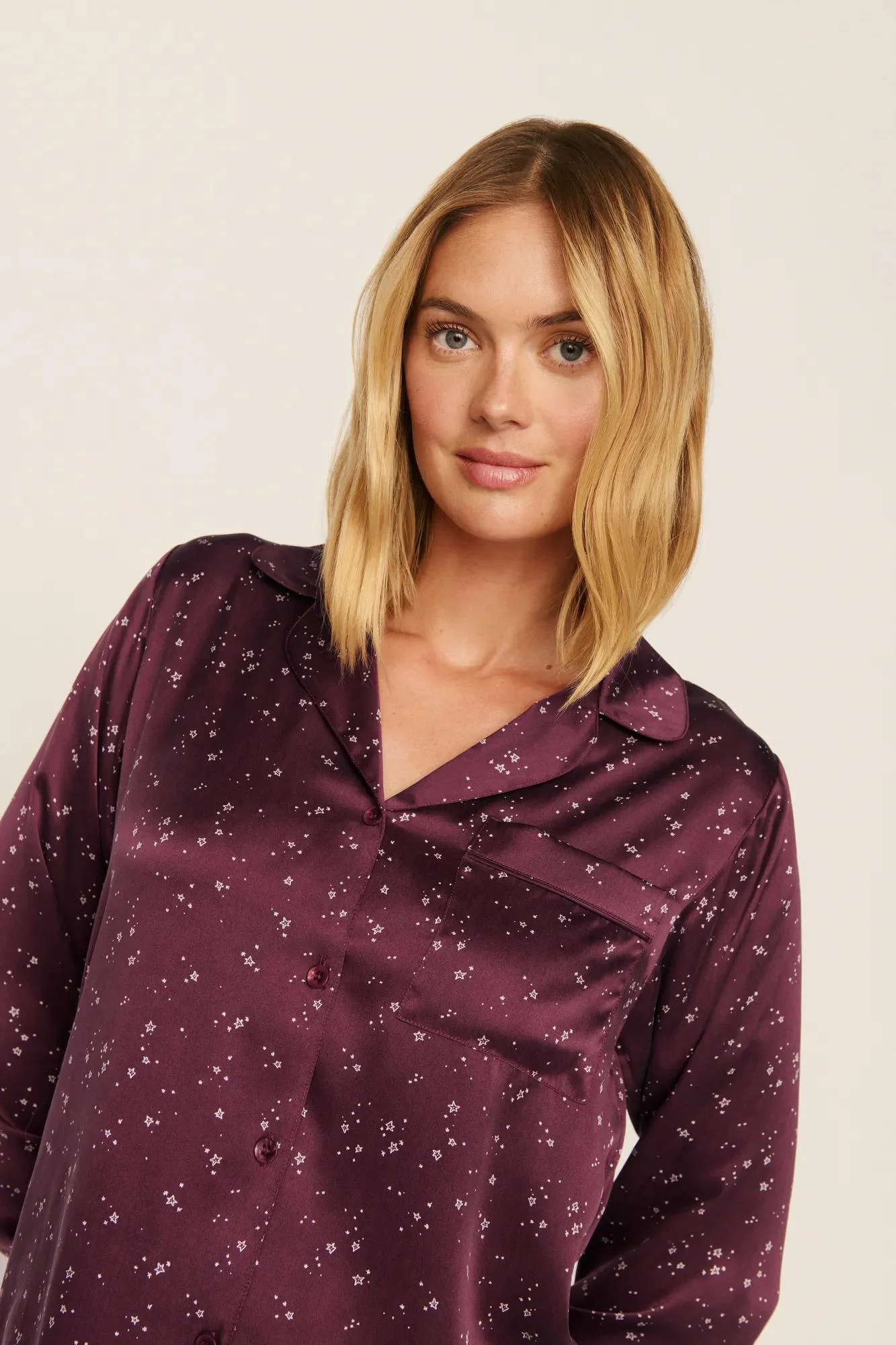 Inez Washable Silk Printed Long PJ Set - 1