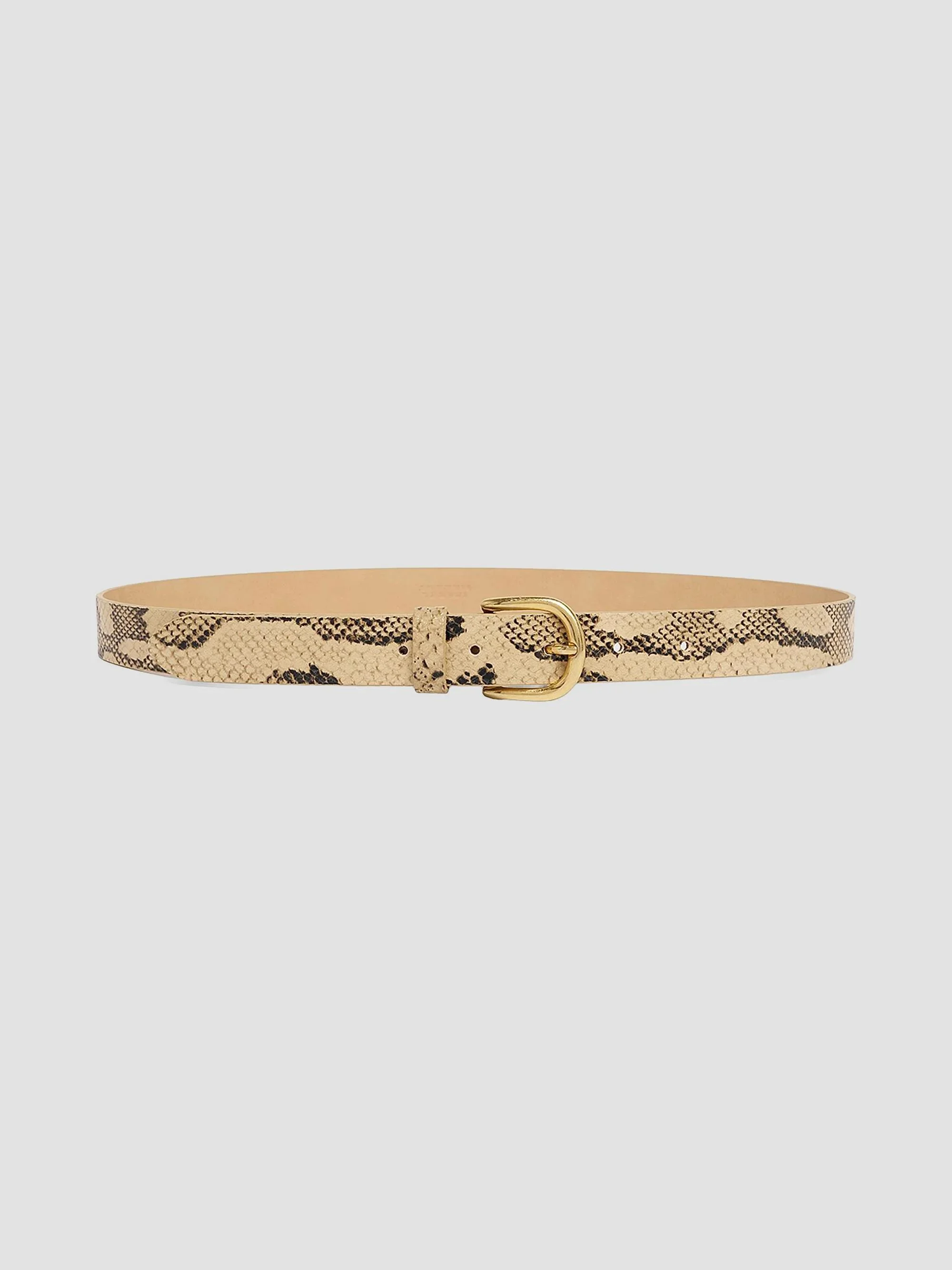 Women's Zap Snakeskin-Embossed Leather Belt - Sahara - 1