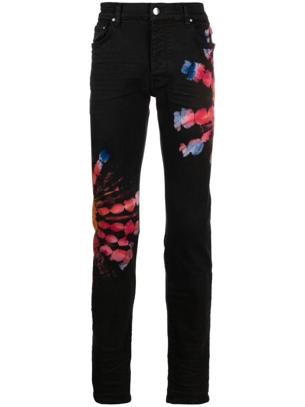 tie-dye print skinny jeans - 1