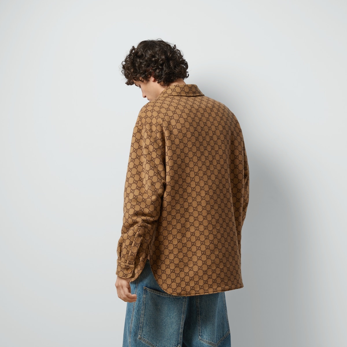 GG wool flannel padded overshirt - 6