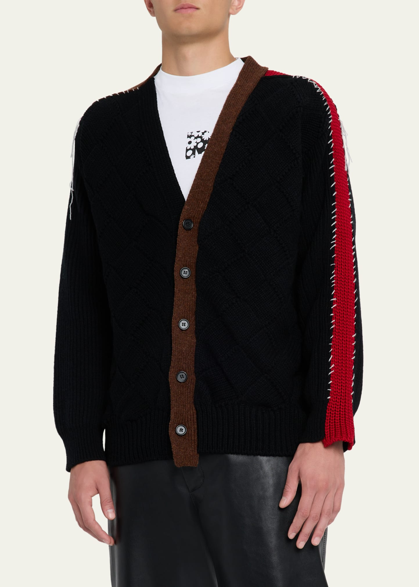 Men's Wool Mix Knit Cardigan - 4