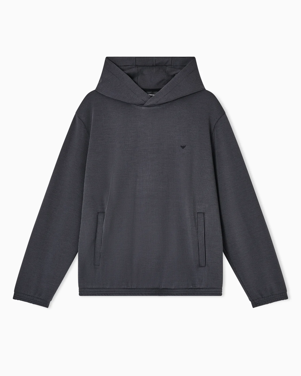HOODED SWEATSHIRT IN PLATED-EFFECT CANNETÉ - 1