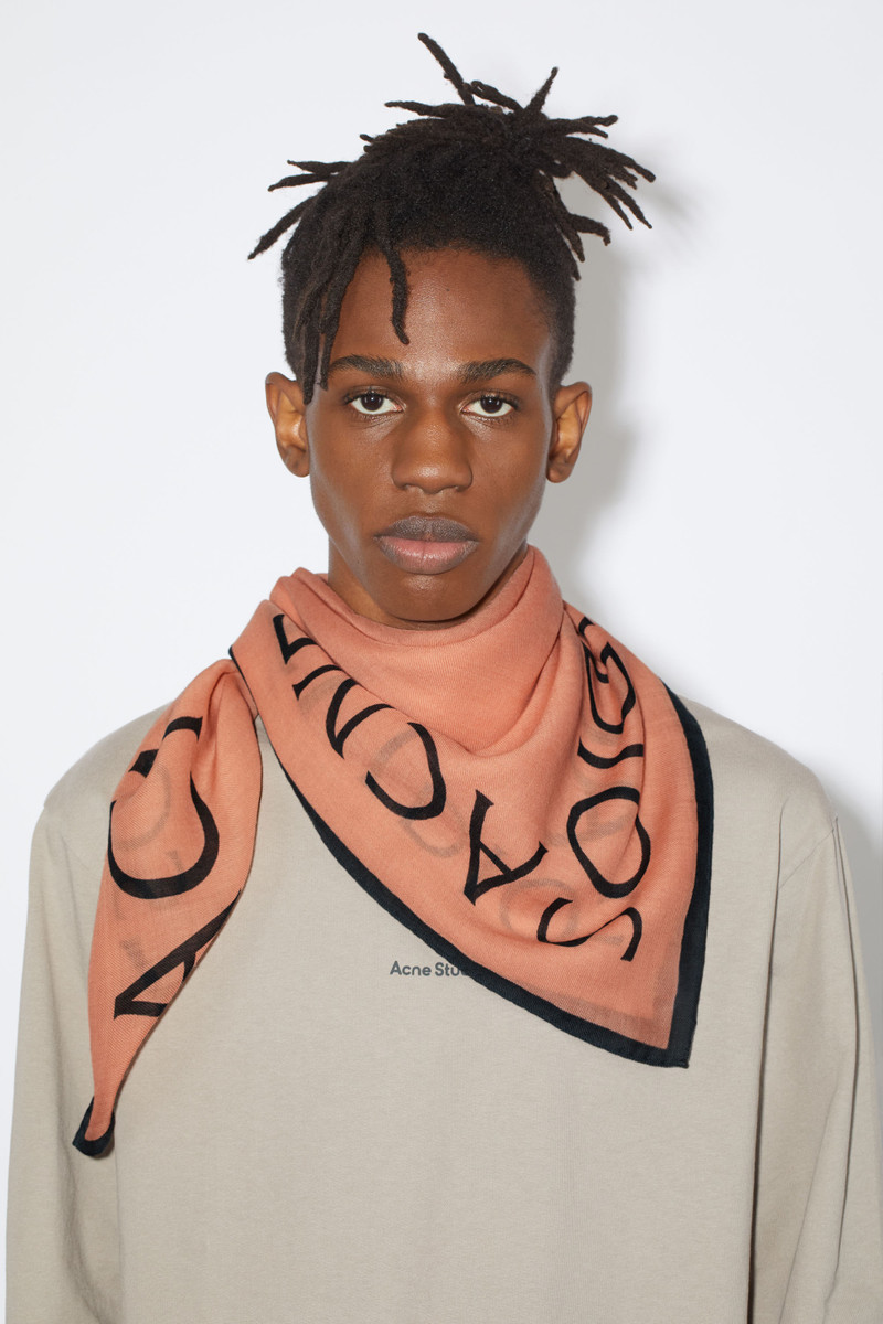 Logo wool square scarf - Blush pink 3