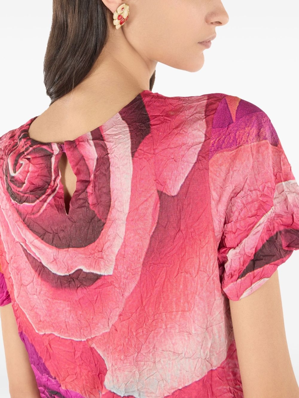 rose-print mini dress - 6