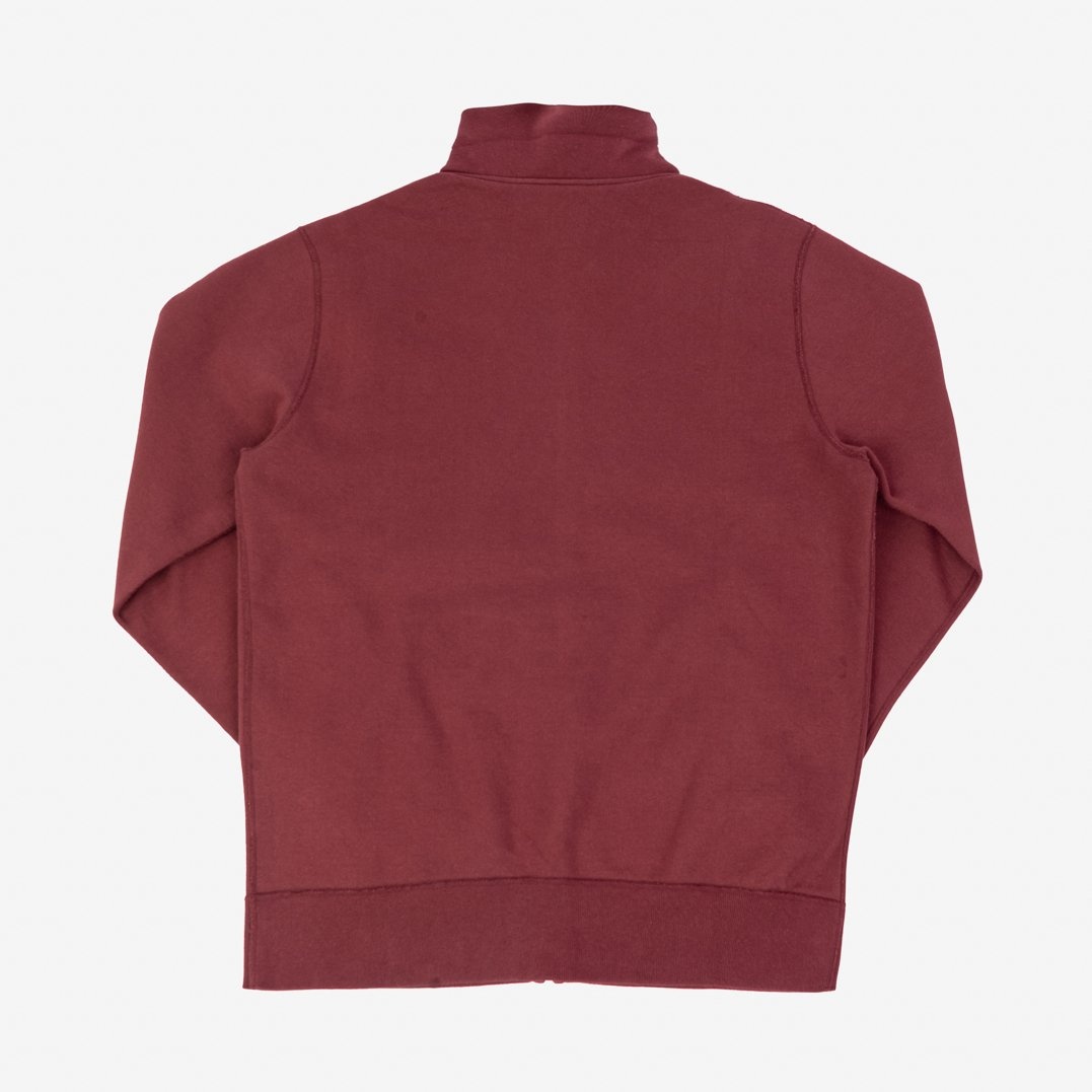 IHSW-60-BUR Printed 14oz Ultra Heavyweight Loopwheel Cotton Zip Up Sweater - Burgundy - 6