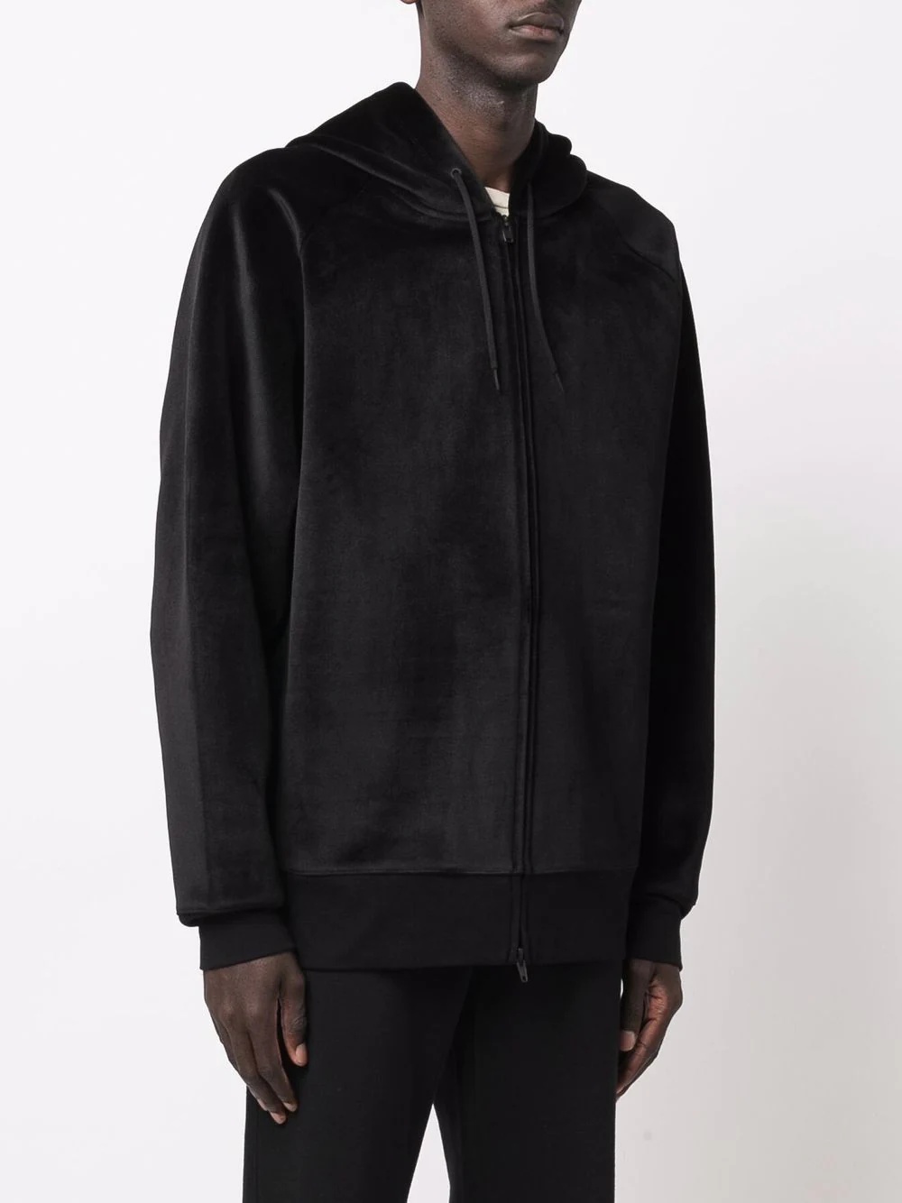 velour zip-up hoodie - 4