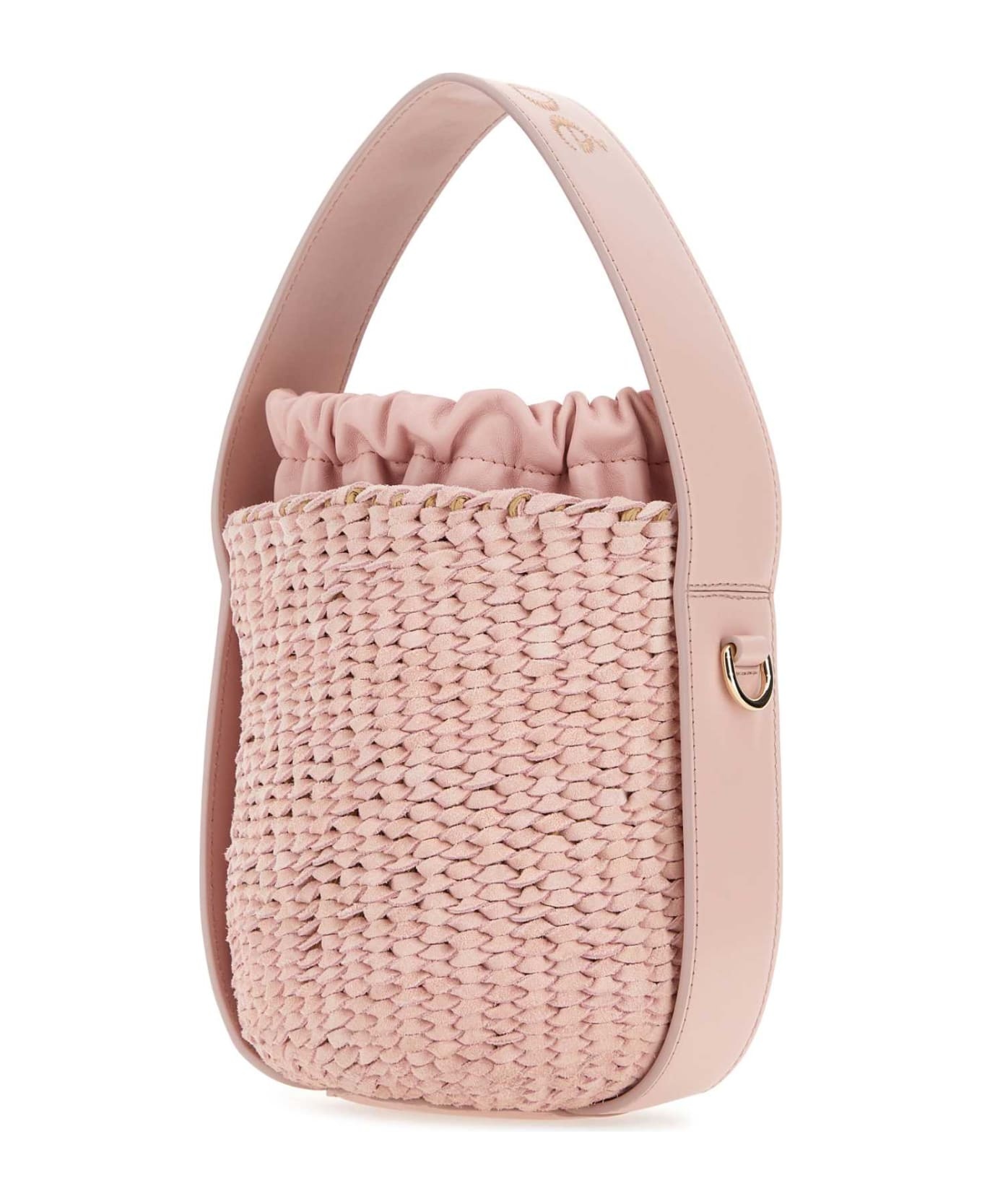 Pink Suede Bucket Bag - 1
