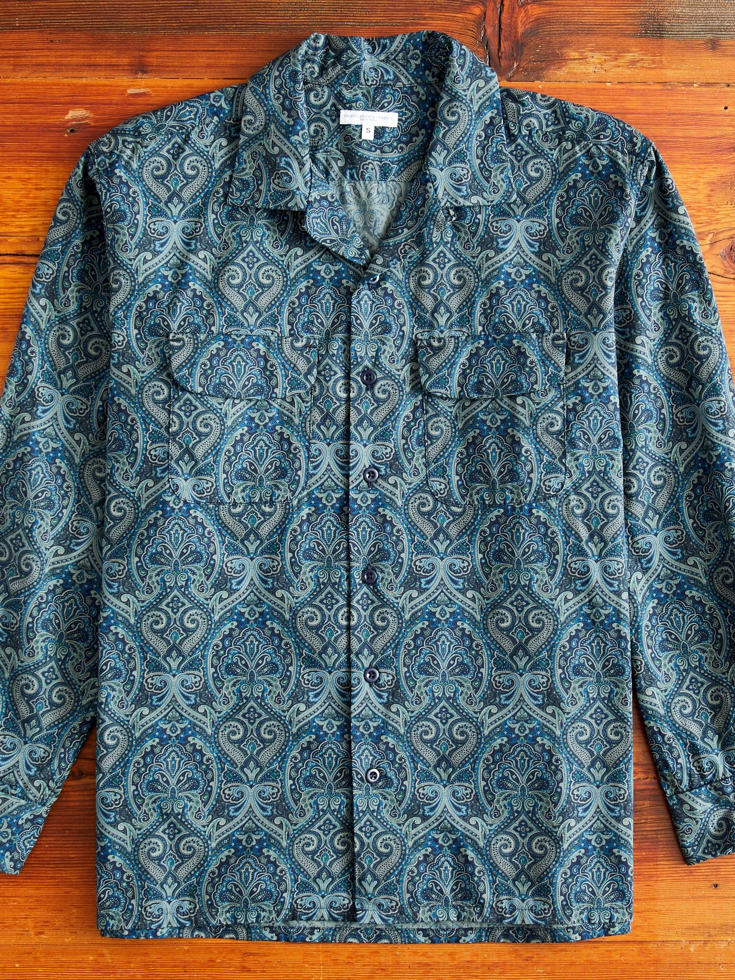 Classic Shirt in Navy Cotton Paisley Print - 1