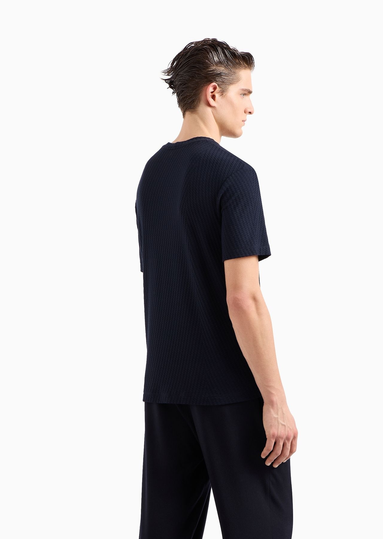 Viscose and cashmere jacquard jersey crew-neck T-shirt - 3