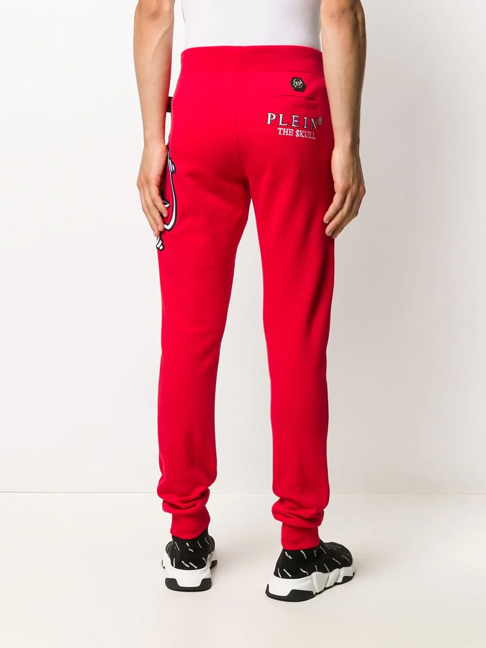 embroidered skull jogging trousers - 4