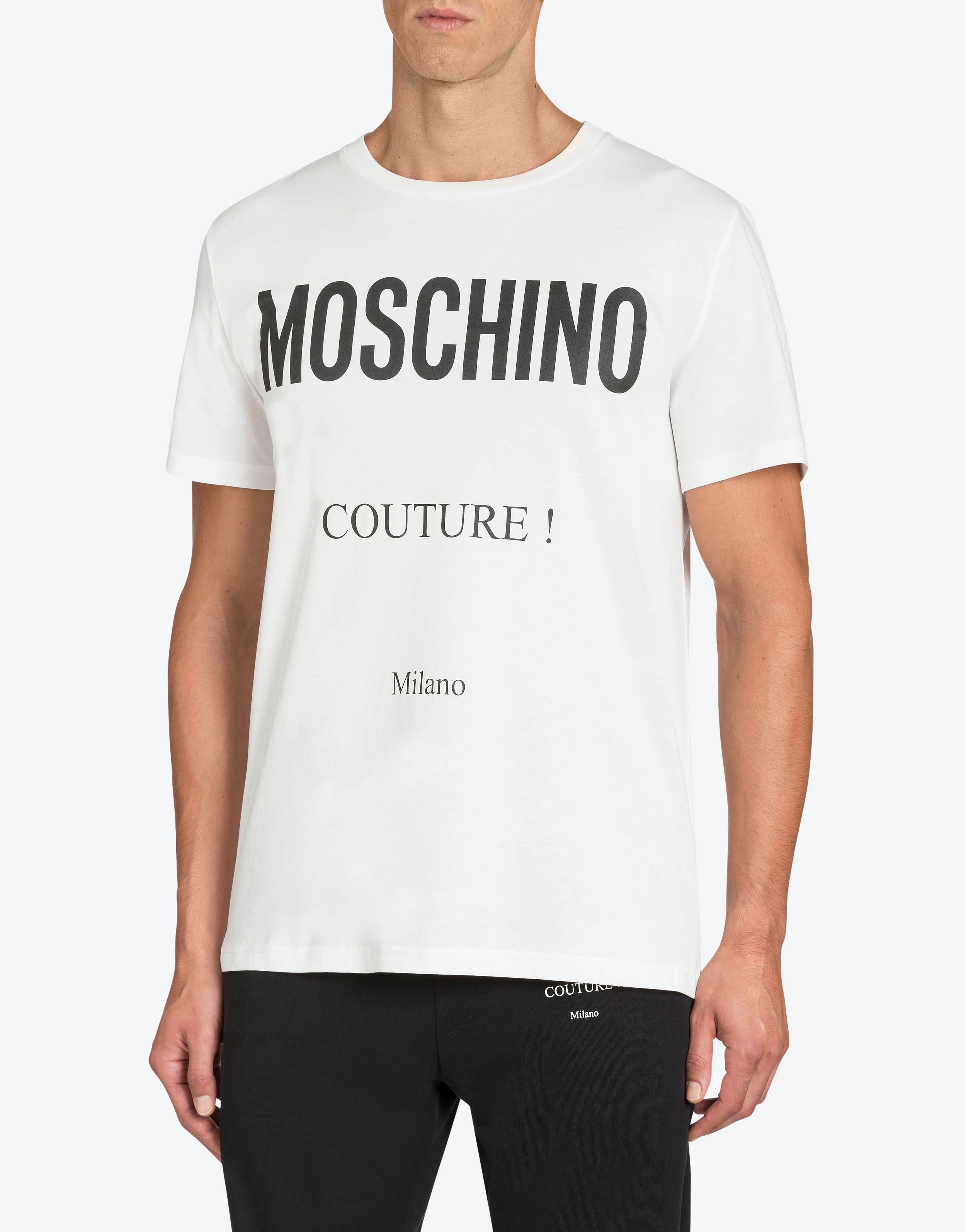 COTTON T-SHIRT WITH MOSCHINO COUTURE PRINT - 2