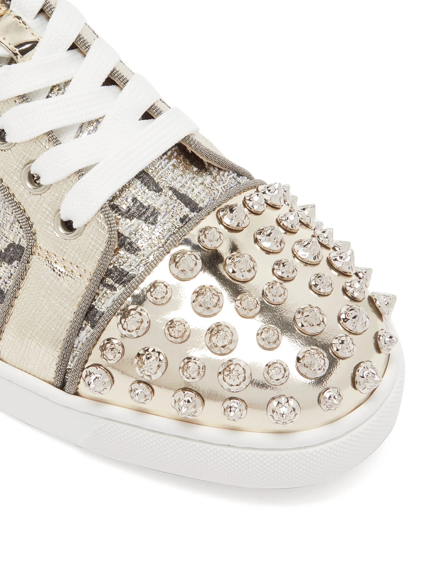 Vieira spike-embellished tweed trainers - 6