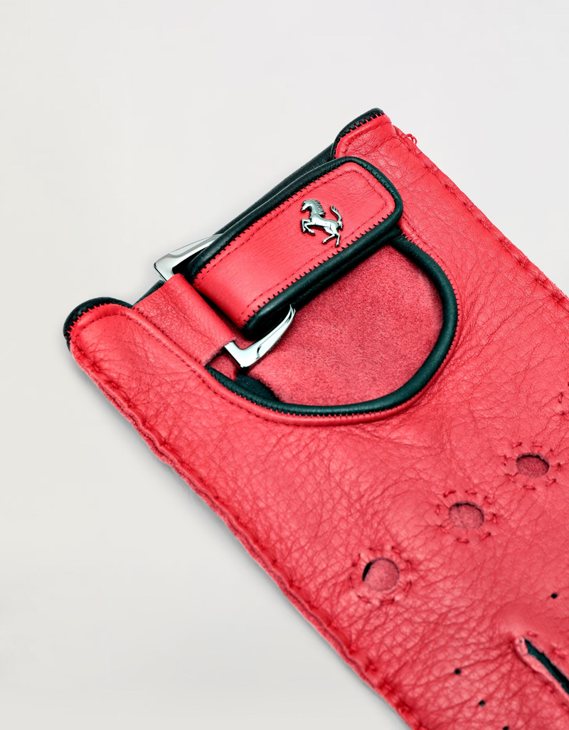 Leather driving gloves with Prancing Horse detail 5