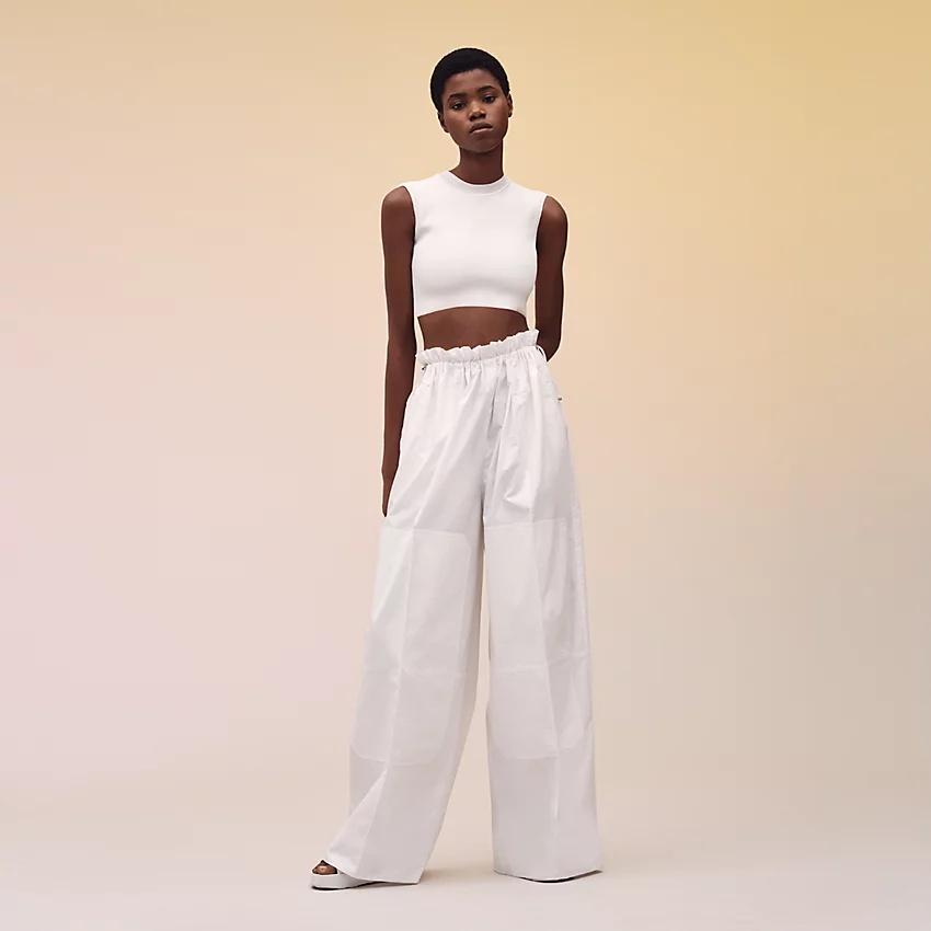 Wide pants with elastic waist - 1