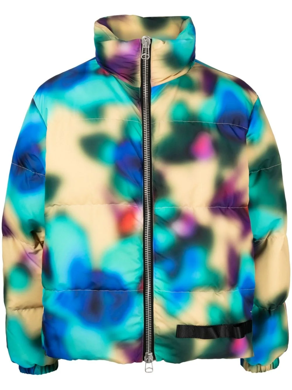 abstract-print padded jacket - 1