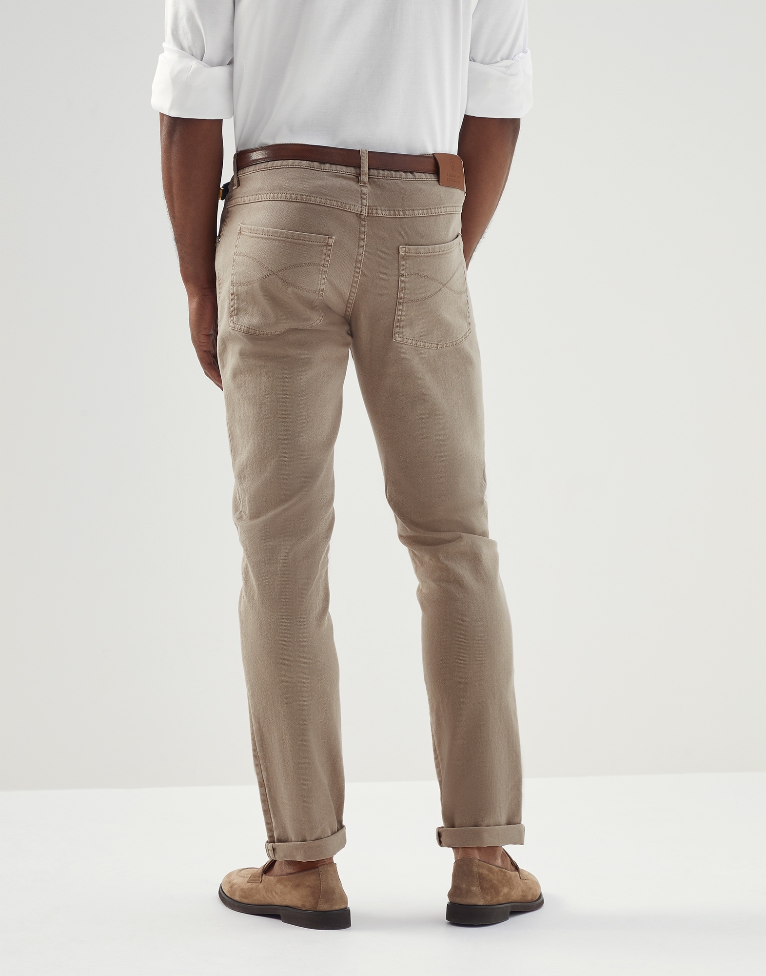 Lightweight dyed denim slim fit five-pocket trousers - 2