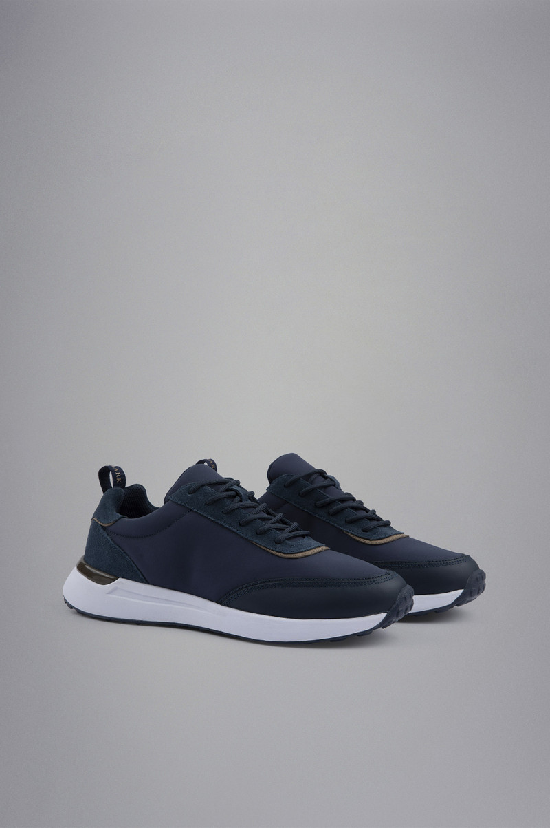 TECH FABRIC AND LEATHER HYBRID SNEAKERS 4