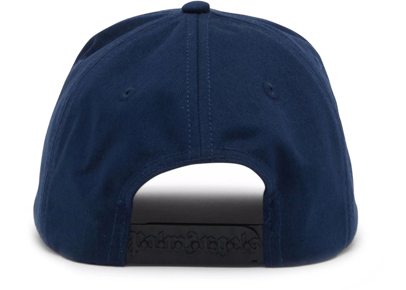Palm Angels Logo-Print Cotton Snapback Cap Navy Blue/White - 2