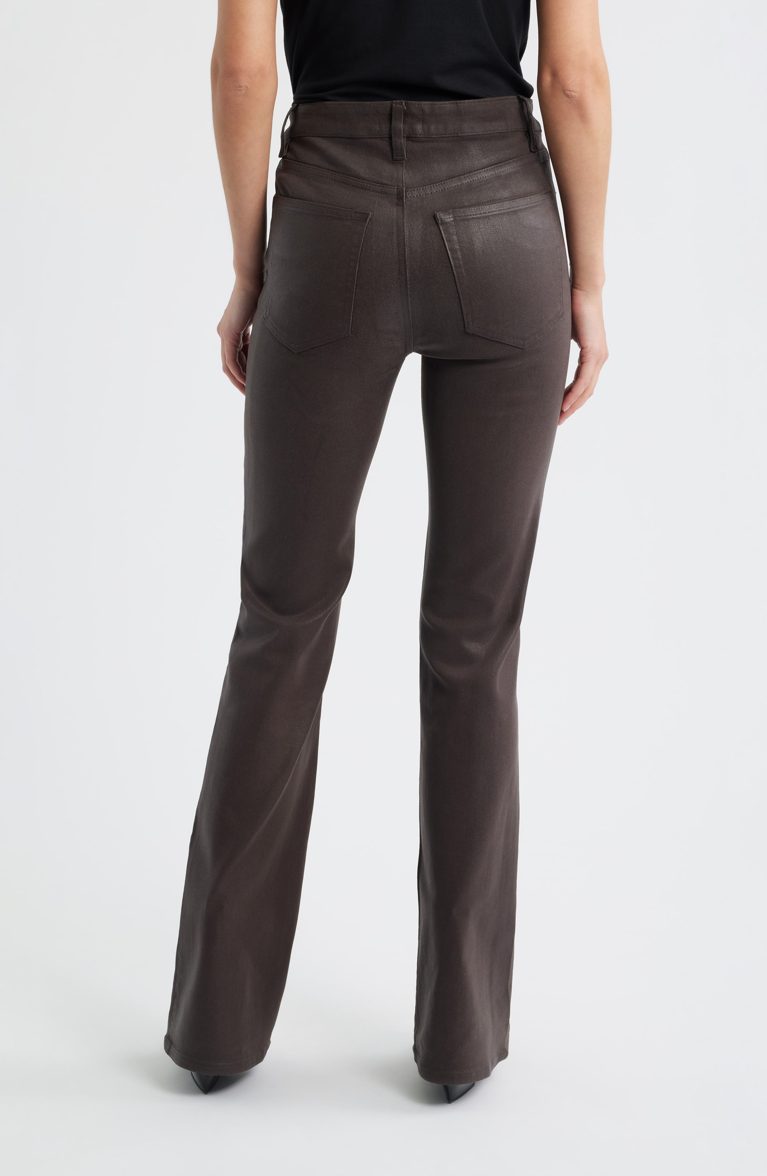 FRAME The Reboot Coated High Waist Bootcut Jeans in Truffle Coated at Nordstrom - 2