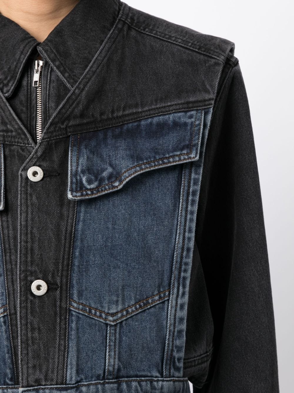 reversible cropped denim jacket - 5