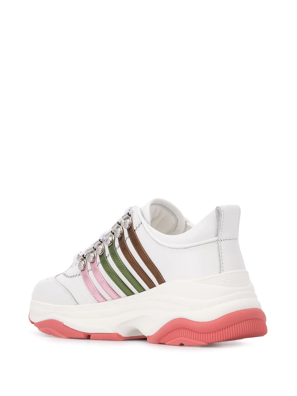 multi-striped low-top chunky sneakers - 3