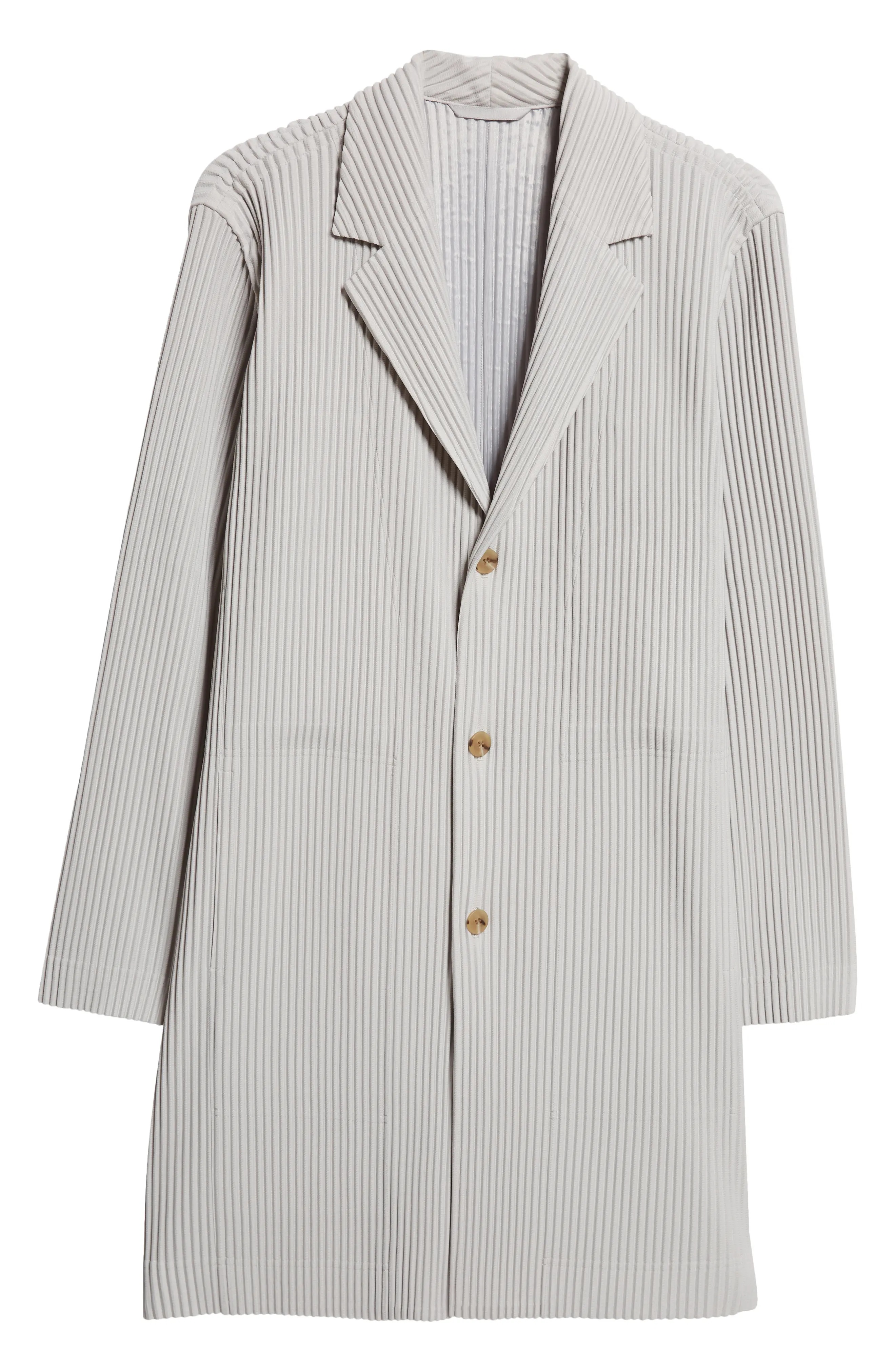 Basics Pleated Coat in 11-Lt. gray - 7