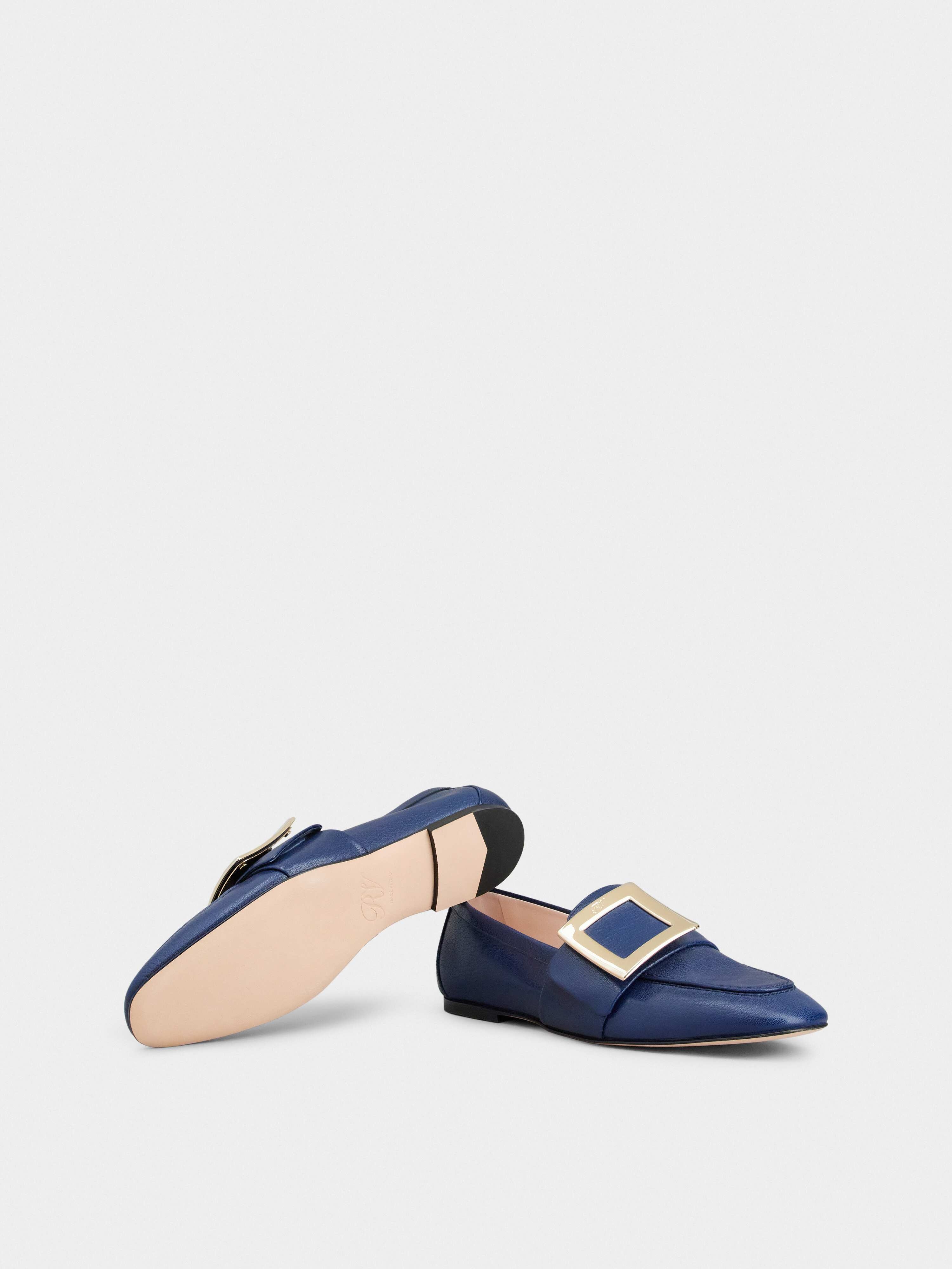 Soft Metal Buckle Loafers in Leather - 6