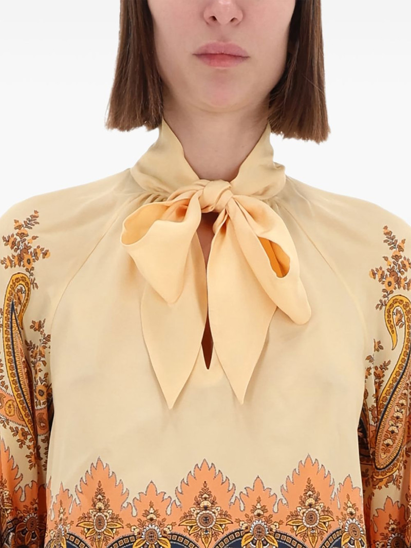 Etro paisley-pattern bow blouse outlook