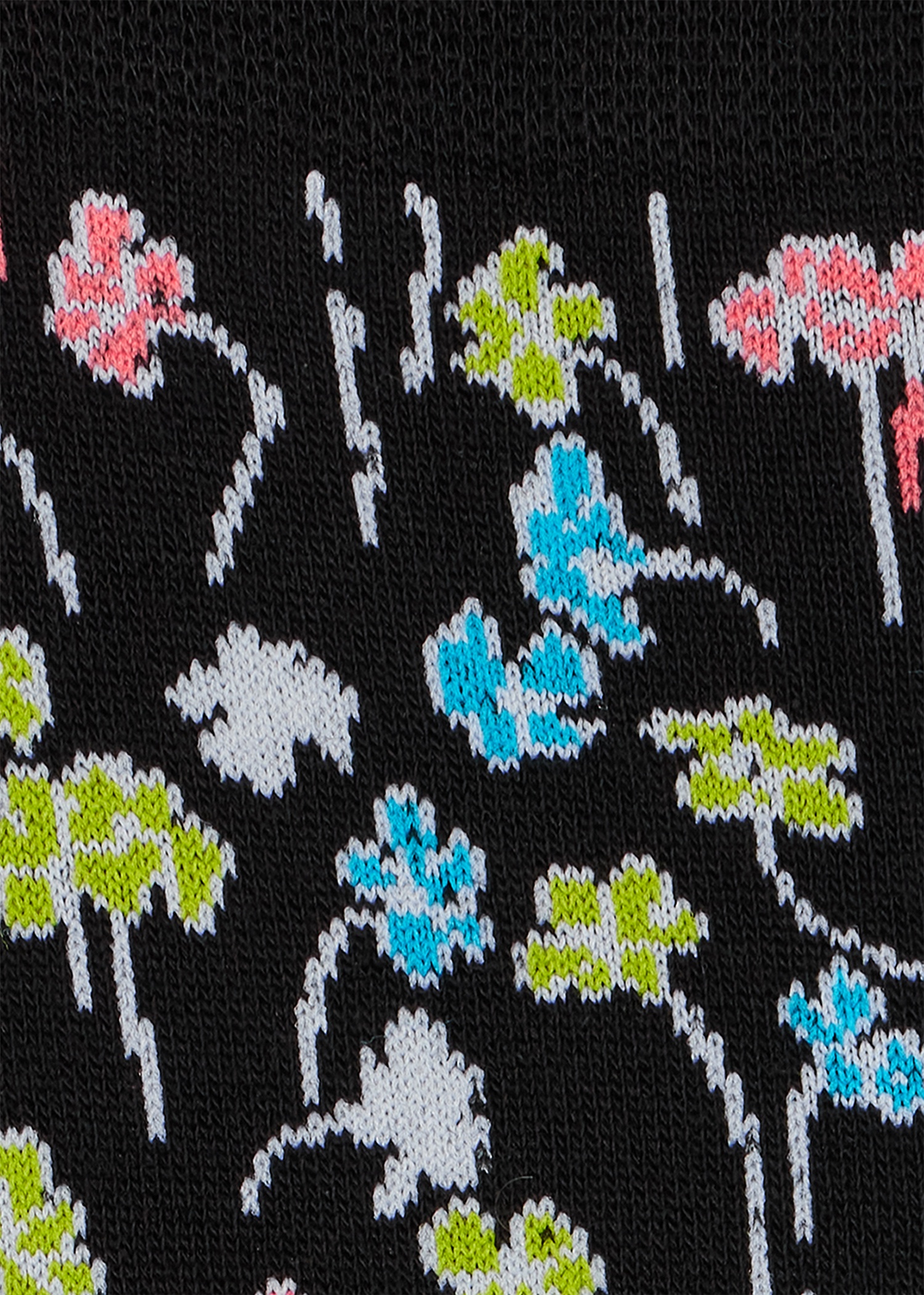 Black Multicolour Floral Socks - 3
