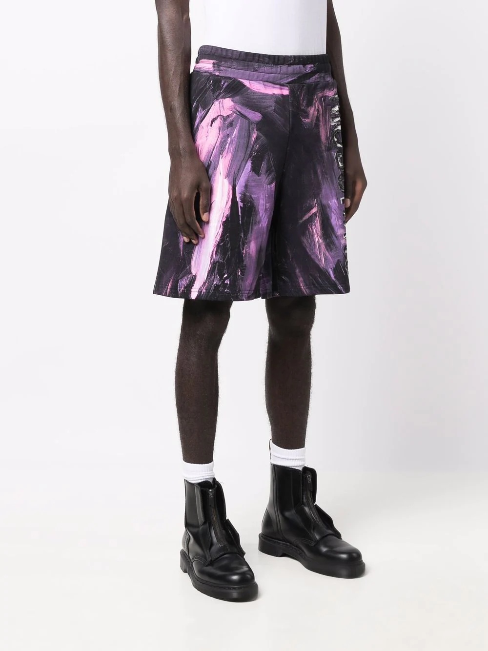 painterly-print track shorts - 3