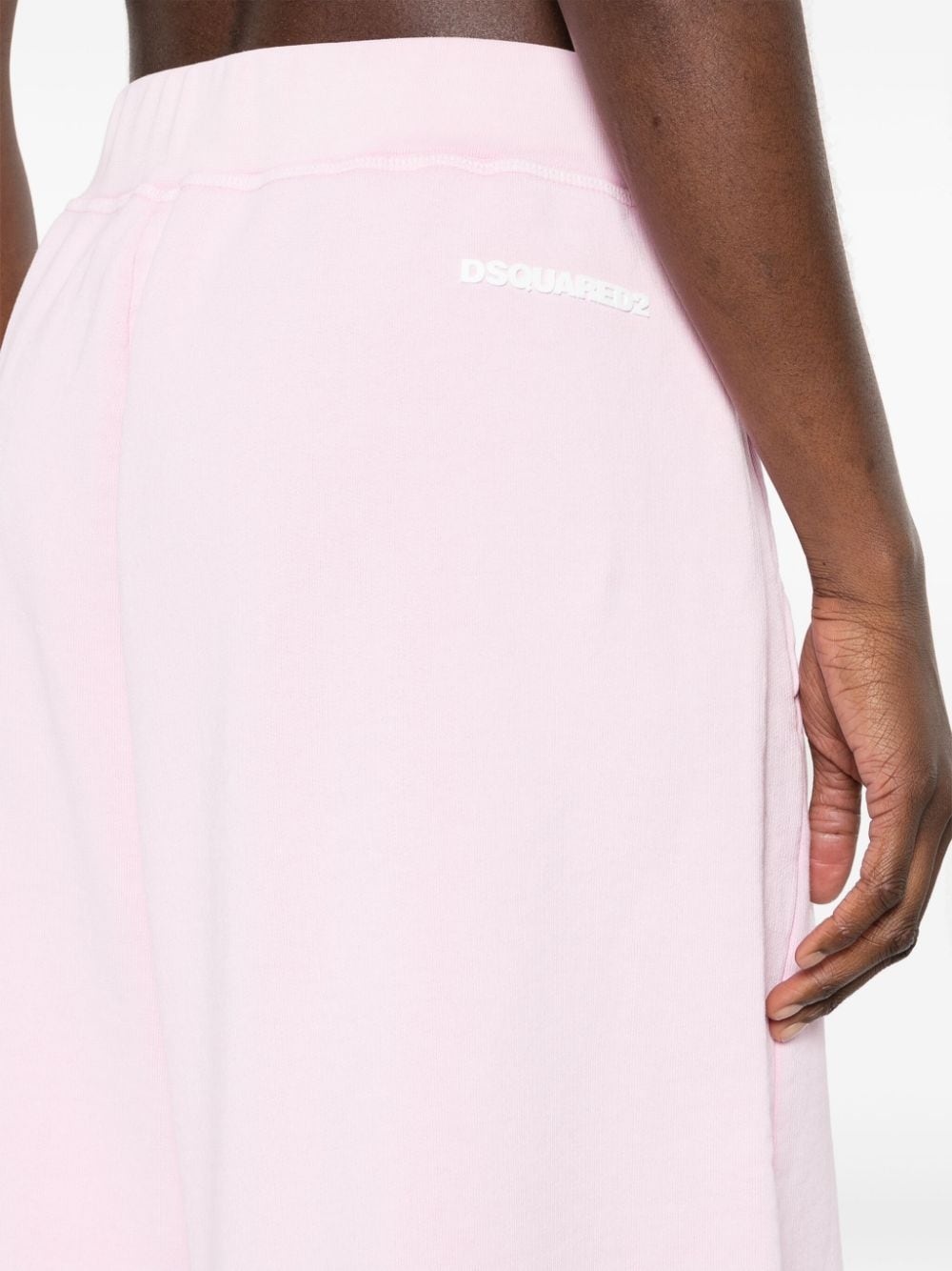 rubberised-logo cotton shorts - 5