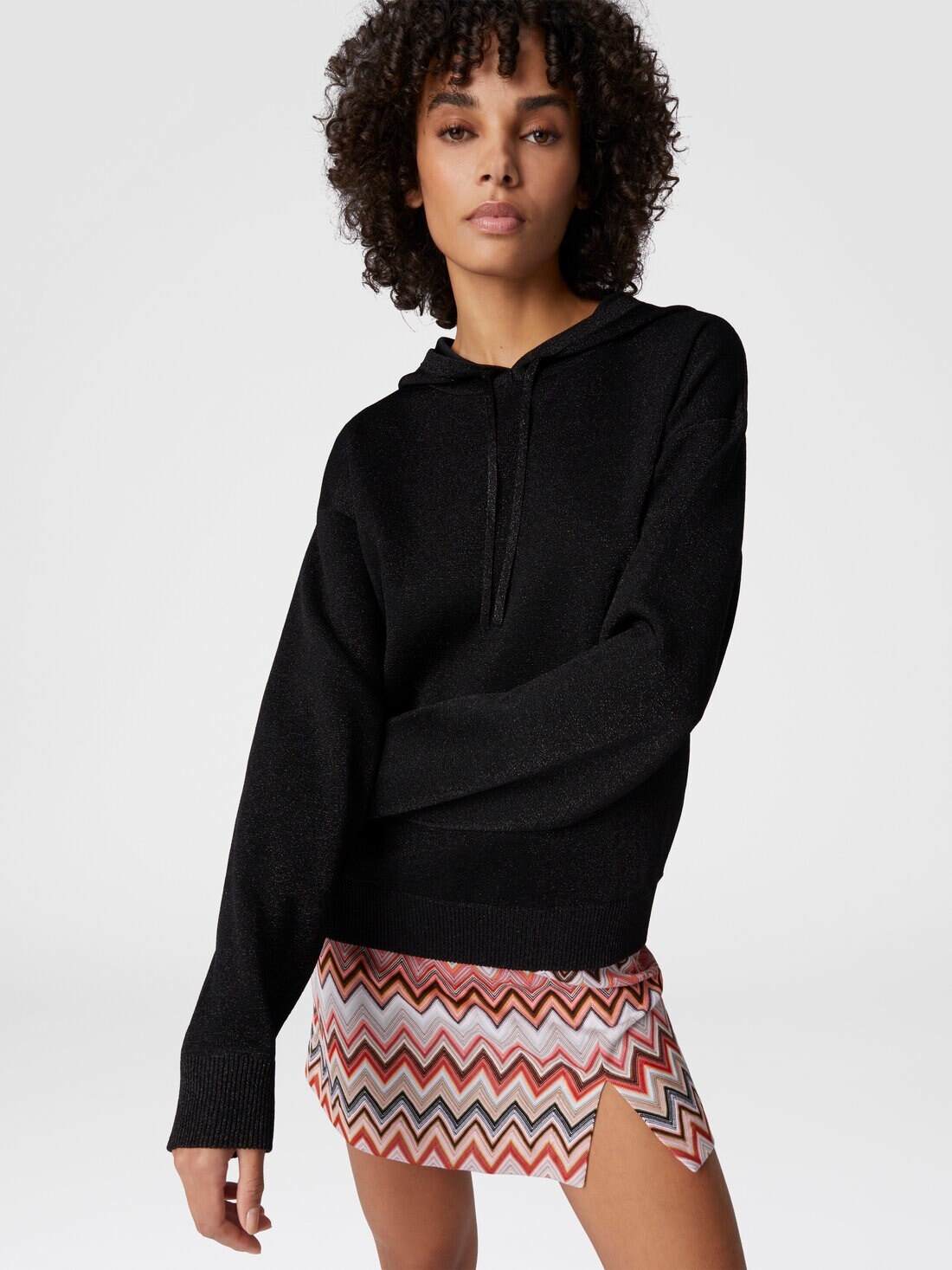 Lamé viscose hooded sweatshirt - 4