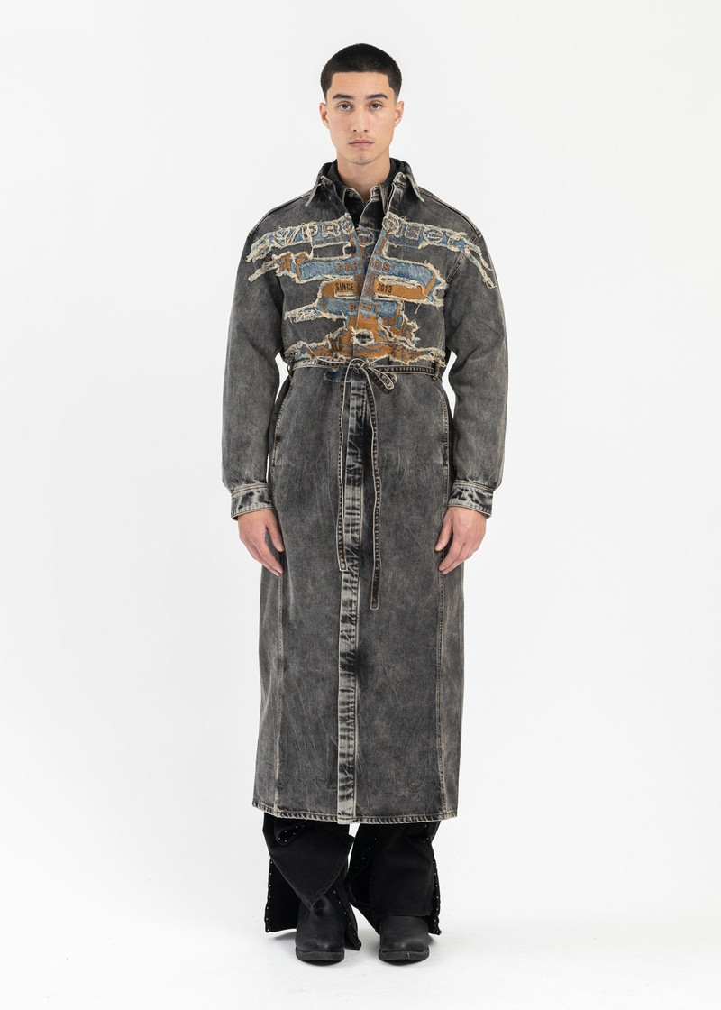 VINTAGE BLACK PARIS' BEST PATCH DENIM SHIRT DRESS 1