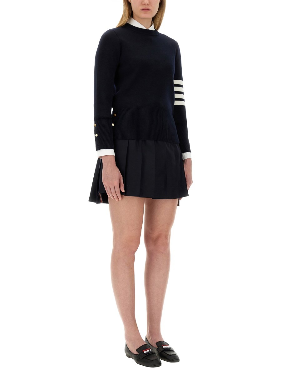 COTTON MILANO STITCH SWEATER WITH 4 BARS - 2