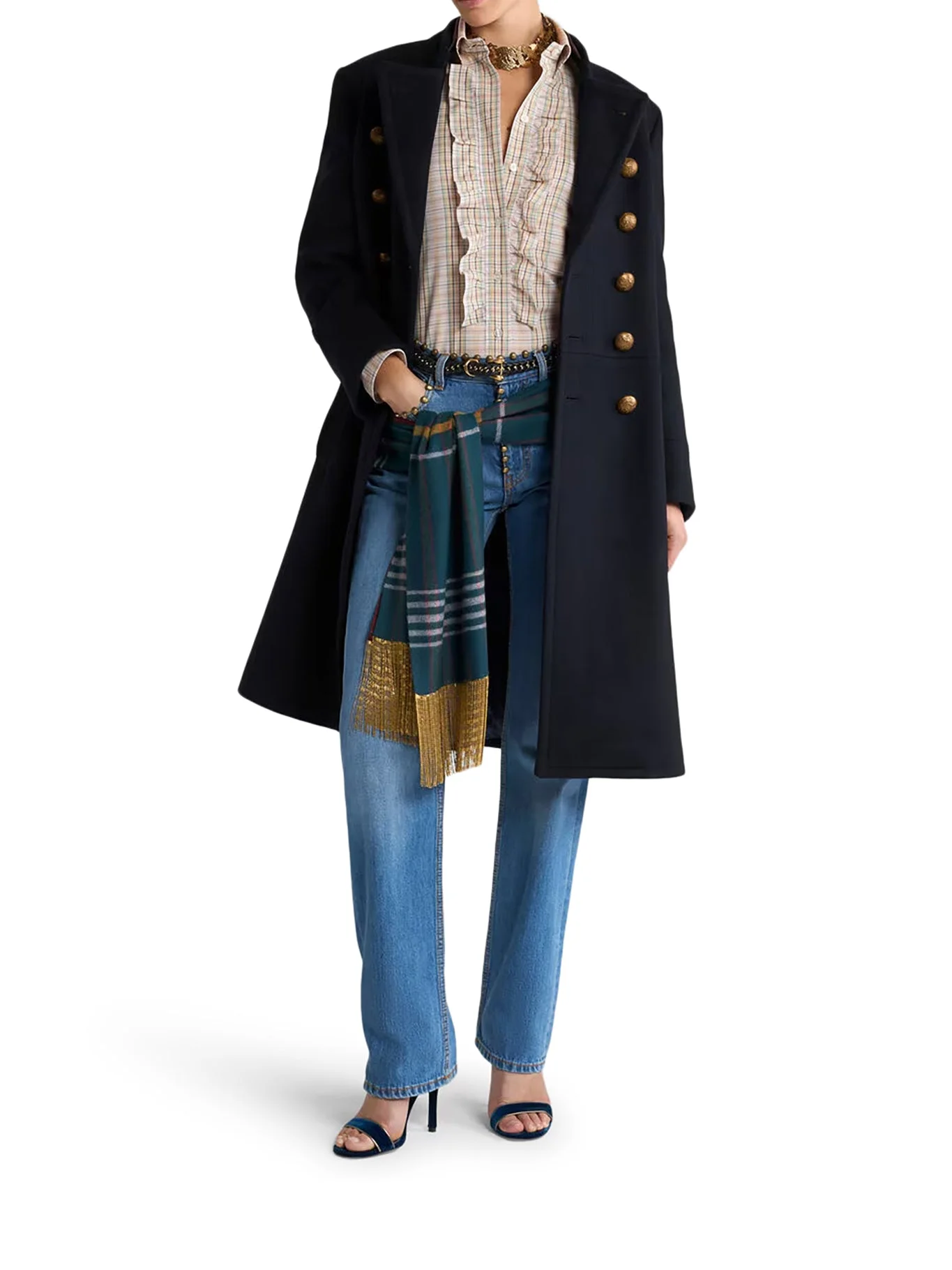 DOUBLE-BREASTED WOOL-BLEND COAT - 1